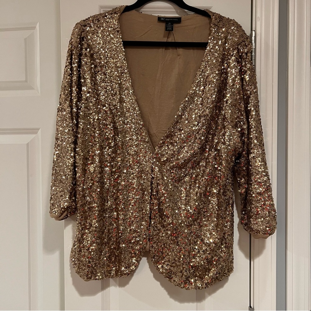 Gold sequin jacket from I.N.C, size 2x